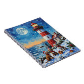 Wirehaired Pointing Griffon Christmas Lighthouse Notizblock (Rechte Seite)