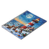 Wirehaired Pointing Griffon Christmas Lighthouse Notizblock (Linke Seite)