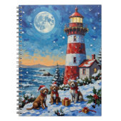 Wirehaired Pointing Griffon Christmas Lighthouse Notizblock (Vorderseite)