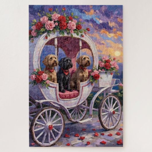 Wirehaired Pointing Griffon Dog Valentine's Day Puzzle (Vertikal)