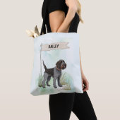 Wirehaired Pointing Griffon Wasserfarbe Personalis Tasche (Von Nahem)