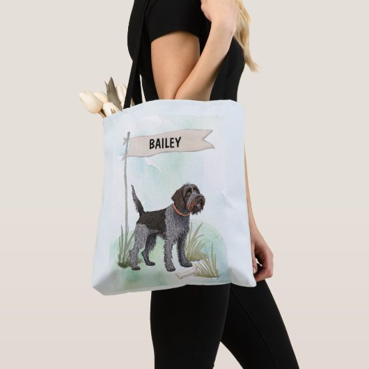 Wirehaired Pointing Griffon Watercolor Personalize Tasche (Von Nahem)