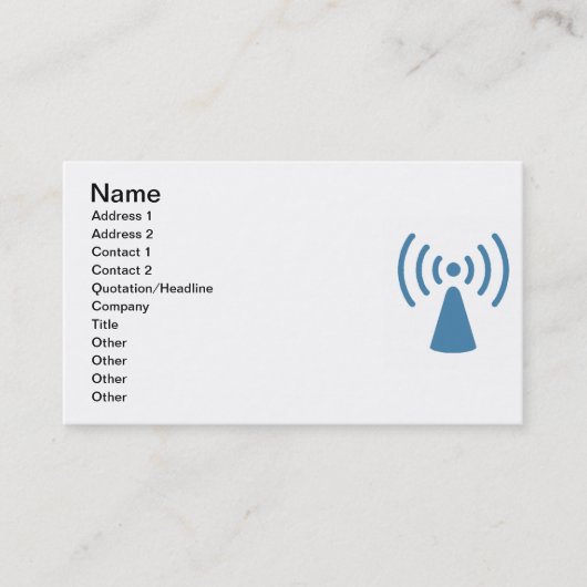 Wireless Business Card Visitenkarte (Vorderseite)