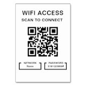 Wireless-Kennwort und Personalisierte QR-Codekarte Tischnummer (Vorderseite)