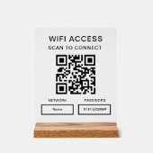 Wireless-Kennwort und Personalisierter QR-Code für Acrylschild (Vorderseite)