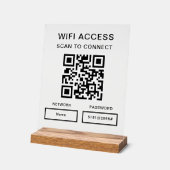 Wireless-Kennwort und Personalisierter QR-Code für Acrylschild (Winkel)