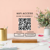 Wireless-Kennwort und Personalisierter QR-Code für Acrylschild (Hochzeit)