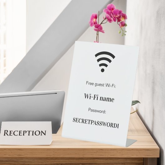 Wireless-Netzwerkkennwort Sockelschild