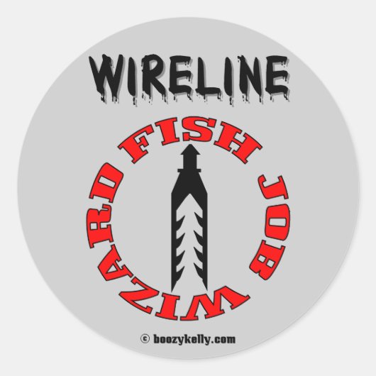 Wireline Fish Job Wizard, Ölfelderetikett, Ölbohri Runder Aufkleber (Vorderseite)
