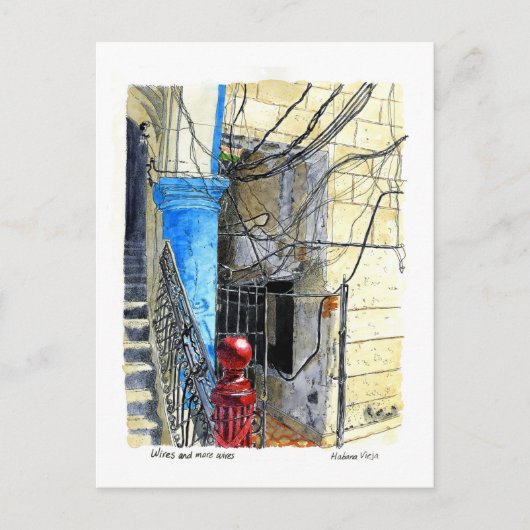 Wires and more Wires, Old Havanna, Kuba Postkarte (Vorderseite)