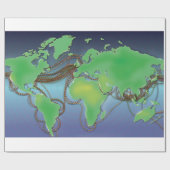 Wires of the World - Unterseekabel Geschenkpapier (Flach)