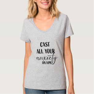 Wirf alle deine Sorgen auf ihn - Christlich T-Shirt