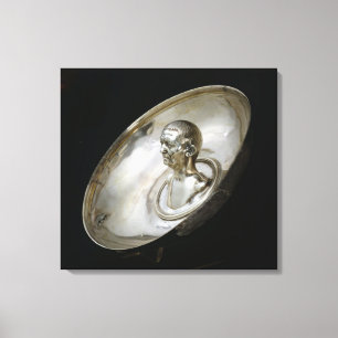 Wirf dich mit der Büste eines Mannes im Inneren Leinwanddruck