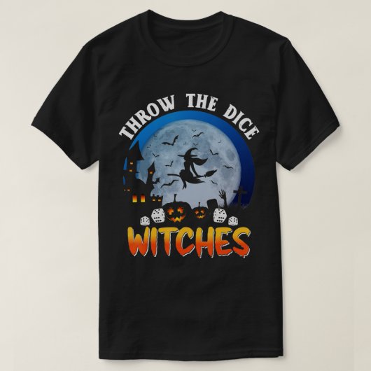 Wirf die Würfel Bunco Party Funny Halloween T-Shirt (Design vorne)