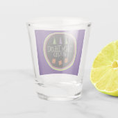 Wirf die Würfel Halloween Bunco Party Schnapsglas (Rückseite)