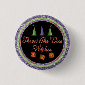Wirf die Würfel Halloween Sparkle Bunco Button (Vorderseite)
