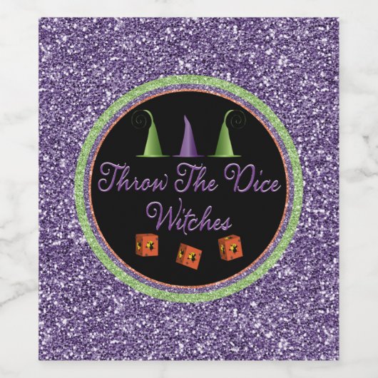 Wirf die Würfel Lila Sparkle-Bunco ab Weinetikett (Einzelnes Label)