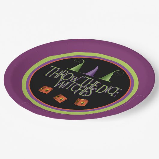 Wirf die Würfel mit Bunco Plate ab Pappteller (Schrägansicht)