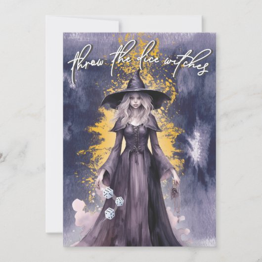 Wirf die Würfel Oktober Halloween Bunco Einladung (Vorderseite)