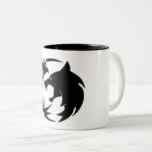 Wirf eine Münze zum Hexer Zweifarbige Tasse (VorderseiteRechts)