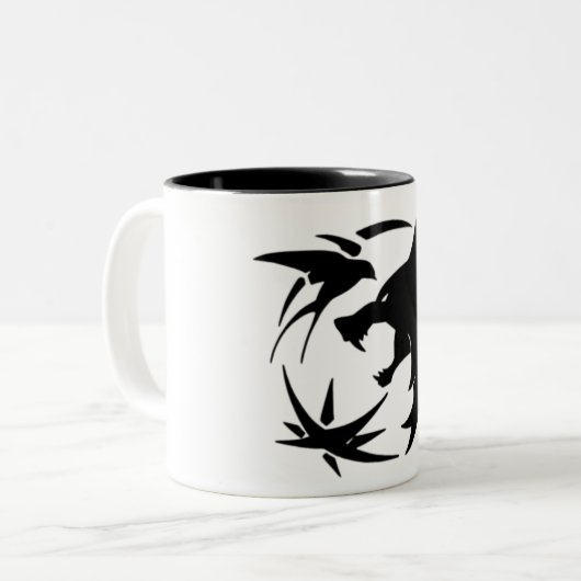 Wirf eine Münze zum Hexer Zweifarbige Tasse (Vorderseite Links)