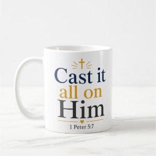 Wirf es ganz auf Ihn Zitat aus der christlichen Sc Kaffeetasse