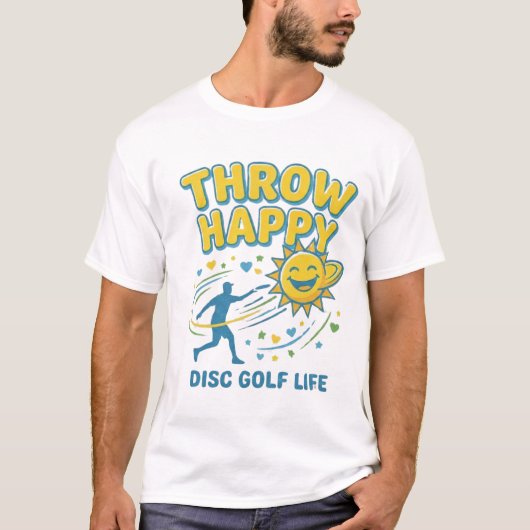 Wirf Happy Disc Golf T-Shirt | Positive Disc (Vorderseite)