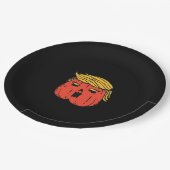 Wirf ihn aus wie ein Kürbis Trumpkin Halloween El Pappteller (Schrägansicht)