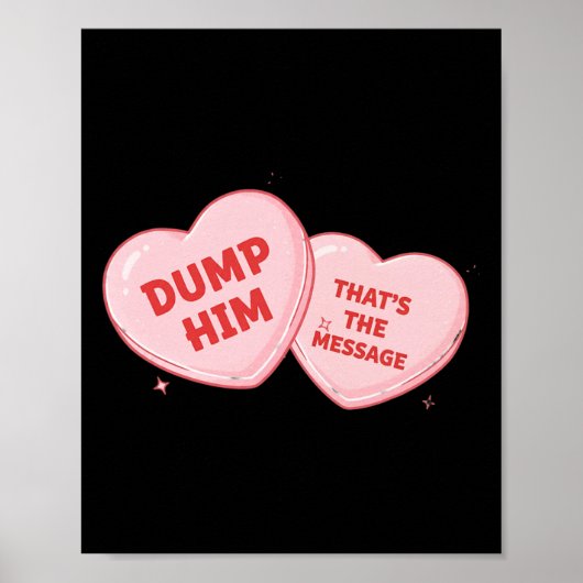 Wirf Ihn Candy Heart Lustiger Valentinstag Poster (Vorne)