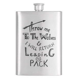 Wirf mich zu den Wölfen! Motivierend Angebot Flachmann