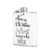 Wirf mich zu den Wölfen! Motivierend Angebot Flachmann (Links)