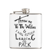 Wirf mich zu den Wölfen! Motivierend Angebot Flachmann (Vorderseite)