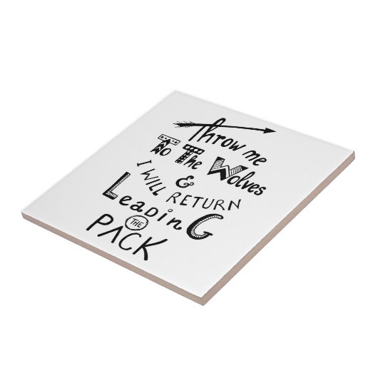 Wirf mich zu den Wölfen! Motivierend Angebot Fliese (Seite)