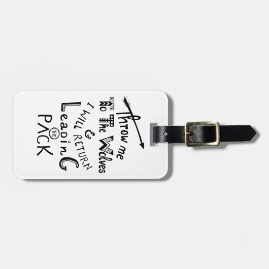 Wirf mich zu den Wölfen! Motivierend Angebot Gepäckanhänger (Vorderseite horizontal)