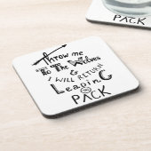 Wirf mich zu den Wölfen! Motivierend Angebot Getränkeuntersetzer (Linke Seite)