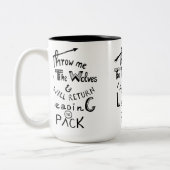 Wirf mich zu den Wölfen! Motivierend Angebot Zweifarbige Tasse (Links)