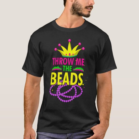 Wirf mir die Perlen Mardi Gras Fun Bead Party Car T-Shirt (Vorderseite)