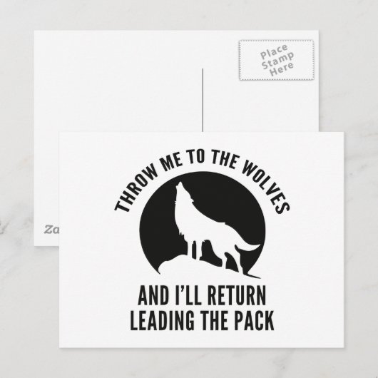 Wirf mir die Wölfe zu Postkarte (Vorne/Hinten)