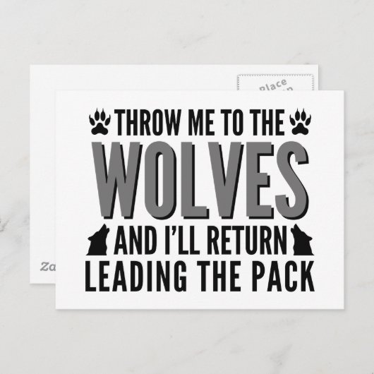 Wirf mir die Wölfe zu Postkarte (Vorne/Hinten)