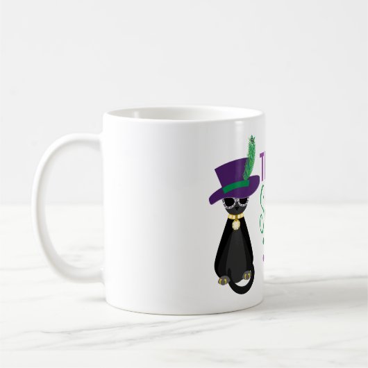 Wirf mir etwas Mister Mardi Gras Tasse (Links)