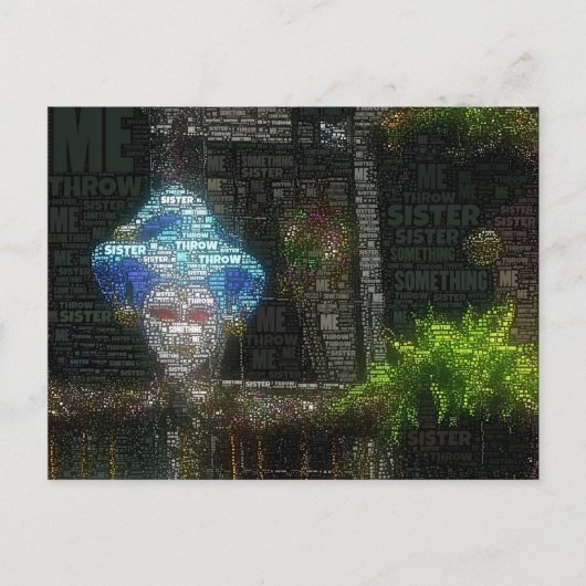 Wirf mir etwas Schwindel aus Postkarte (Vorderseite)