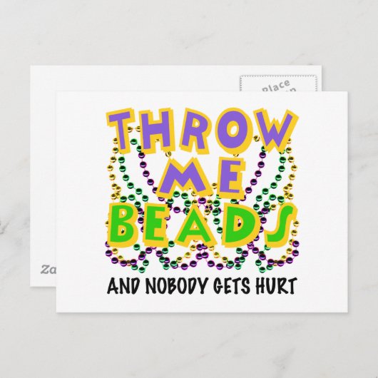 Wirf mir Perlen und niemand wird verletzt Postkarte (Vorne/Hinten)