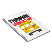 Wirf unter den Bus Gelben Schulbus lustiges Zitat Notizblock (Rechte Seite)