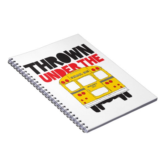 Wirf unter den Bus Gelben Schulbus lustiges Zitat Notizblock (Rechte Seite)