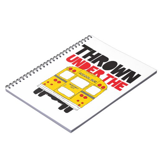 Wirf unter den Bus Gelben Schulbus lustiges Zitat Notizblock (Linke Seite)