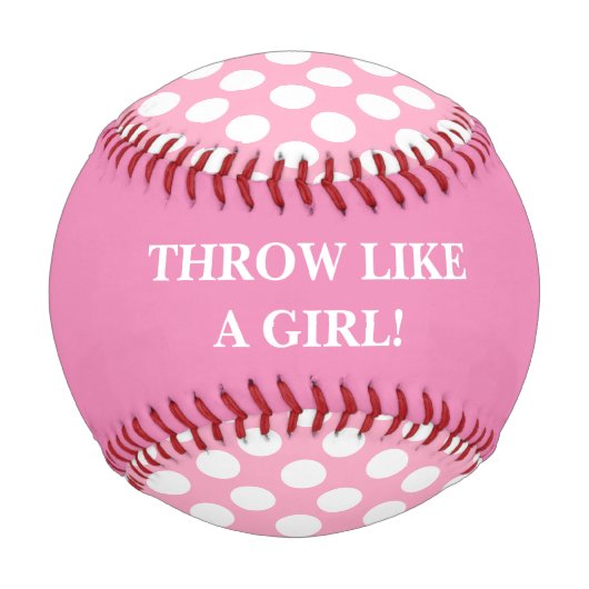 Wirf wie ein Girl Pink Baseball (Vorderseite)