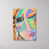 Wirklich? Abstraktes Akrylportrait einer Frau Leinwanddruck (Vorderseite)