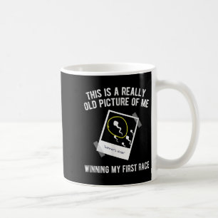 Wirklich altes Bild von mir ersten Rennen, lustige Kaffeetasse