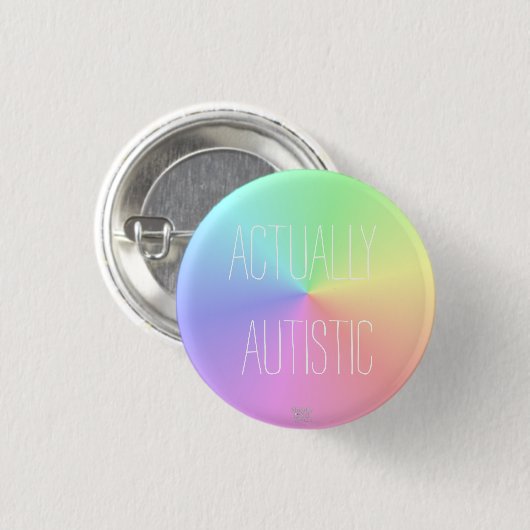 'Wirklich autistischer Regenbogen/ Neurovielfalt Button (Vorne & Hinten)