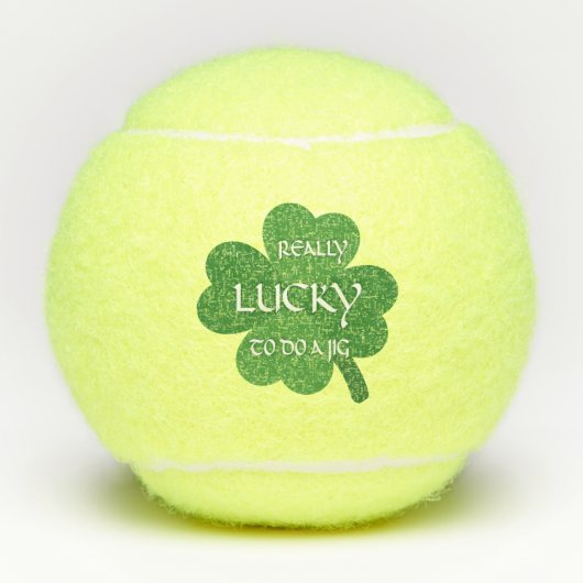 Wirklich glücklich, einen Jig zu machen Tennisbälle (Vorderseite)